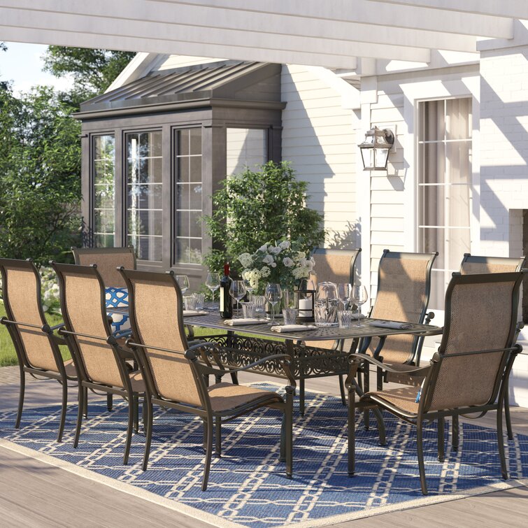 Hampton bay aluminum patio dining online set